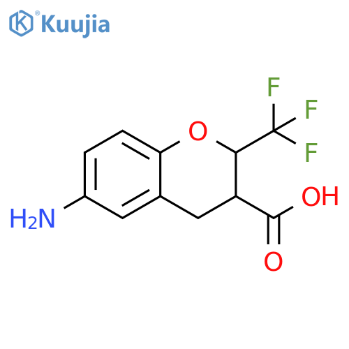 6-amino-2-(trifluoromethyl)-3,4-dihydro-2H-1-benzopyran-3-carboxylic acid structure