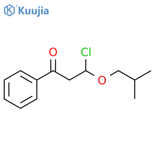 1-Propanone, 3-chloro-3-(2-methylpropoxy)-1-phenyl- structure