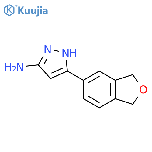 3-(1,3-dihydro-2-benzofuran-5-yl)-1H-pyrazol-5-amine structure