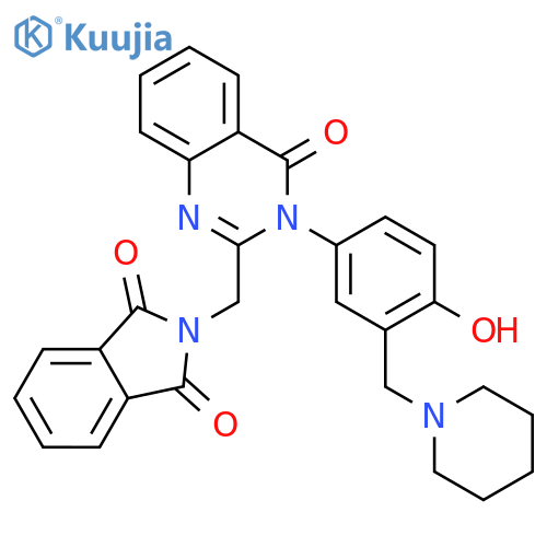 2-({3-[4-hydroxy-3-(piperidin-1-ylmethyl)phenyl]-4-oxo-3,4-dihydroquinazolin-2-yl}methyl)-1H-isoindole-1,3(2H)-dione structure
