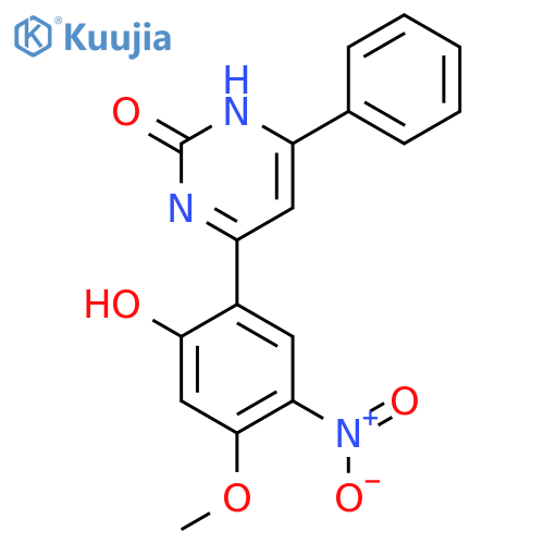 2(1H)-Pyrimidinone, 4-(2-hydroxy-4-methoxy-5-nitrophenyl)-6-phenyl- structure