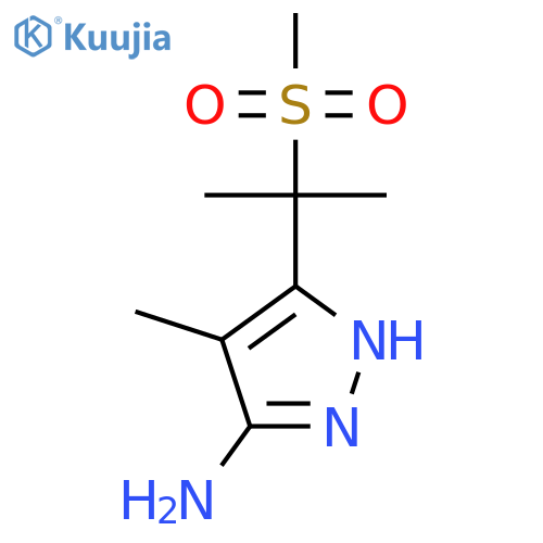 3-(2-Methanesulfonylpropan-2-yl)-4-methyl-1h-pyrazol-5-amine structure