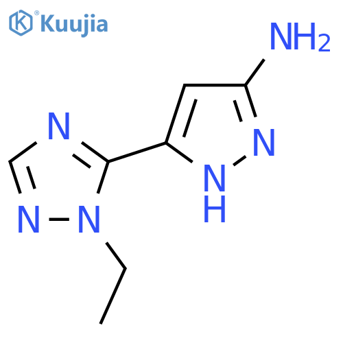 5-(1-ethyl-1H-1,2,4-triazol-5-yl)-1H-pyrazol-3-amine structure
