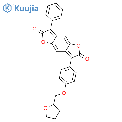 3-Phenyl-7-[4-(tetrahydrofurfuryloxy)phenyl]-1,5-dioxa-S-indacen-2,6-dione structure
