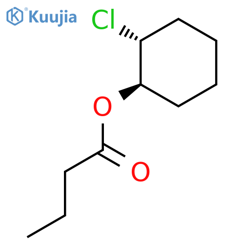 Butanoic acid, (1R,2R)-2-chlorocyclohexyl ester, rel- structure