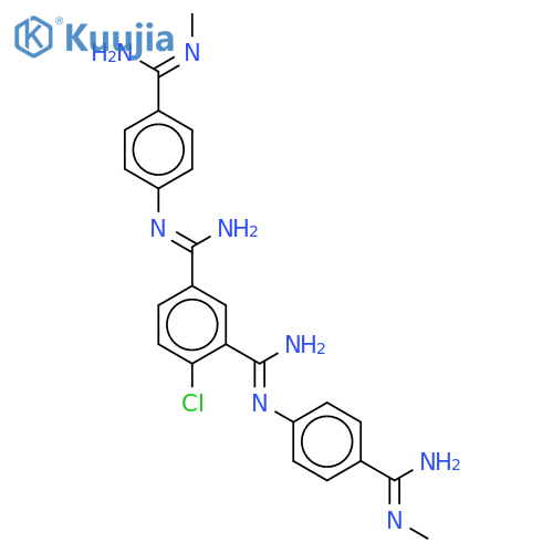 4-chloro-1-n',3-n'-bis[4-(n'-methylcarbamimidoyl)phenyl]benzene-1,3-dicarboximidamide;hydrochloride structure