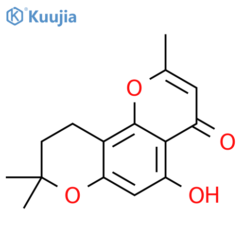 4H,8H-Benzo[1,2-b:3,4-b']dipyran-4-one, 9,10-dihydro-5-hydroxy-2,8,8-trimethyl- (7CI,8CI,9CI) structure