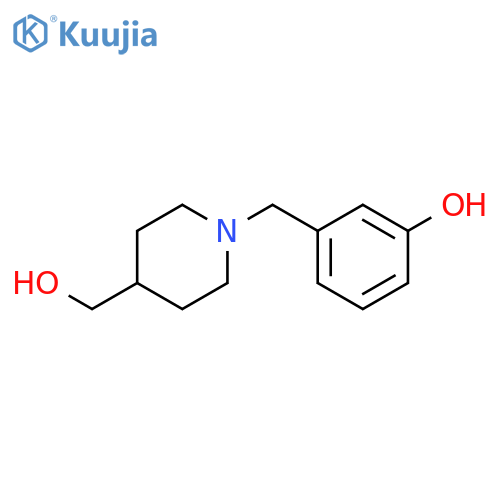 3-{[4-(hydroxymethyl)piperidin-1-yl]methyl}phenol structure