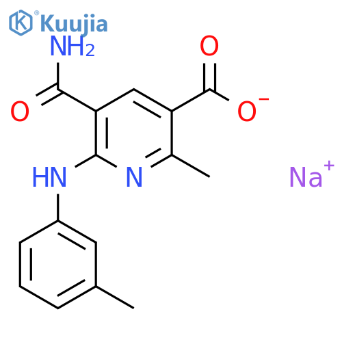 sodium 5-carbamoyl-2-methyl-6-[(3-methylphenyl)amino]pyridine-3-carboxylate structure