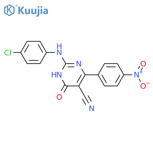 2-(4-Chlorophenyl)amino-4-(4-nitrophenyl)-6-oxo-1,6-dihydropyrimidine-5-carbonitrile structure