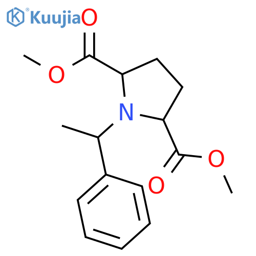 2,5-Pyrrolidinedicarboxylic acid, 1-[(1S)-1-phenylethyl]-, 2,5-dimethyl ester, (2R,5R)- structure