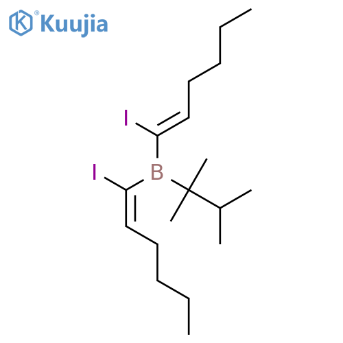 Borane, bis[(1Z)-1-iodo-1-hexenyl](1,1,2-trimethylpropyl)- structure