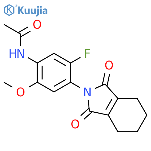 N-[4-(1,3-dioxo-1,3,4,5,6,7-hexahydro-2H-isoindol-2-yl)-5-fluoro-2-methoxyphenyl]acetamide structure