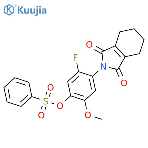 1H-Isoindole-1,3(2H)-dione,2-[2-fluoro-5-methoxy-4-[(phenylsulfonyl)oxy]phenyl]-4,5,6,7-tetrahydro- structure