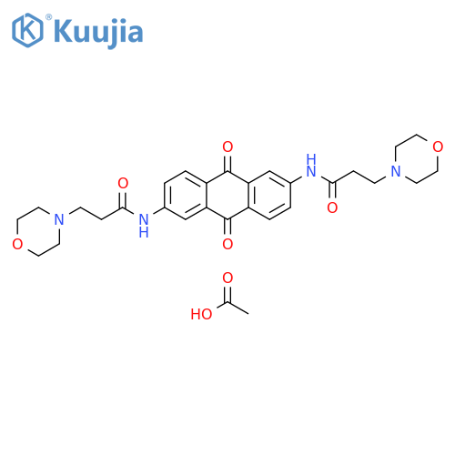 4-Morpholinepropanamide, N,N'-(9,10-dihydro-9,10-dioxo-2,6-anthracenediyl)bis-, diacetate (9CI) structure