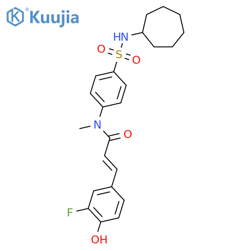2-Propenamide,N-[4-[(cycloheptylamino)sulfonyl]phenyl]-3-(3-fluoro-4-hydroxyphenyl)-N-methyl-, (E)- structure