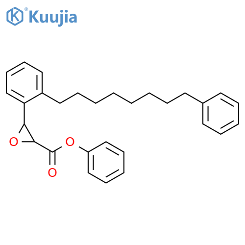 2-Oxiranecarboxylic acid, 3-[2-(8-phenyloctyl)phenyl]-, phenyl ester, (2R,3S)- structure