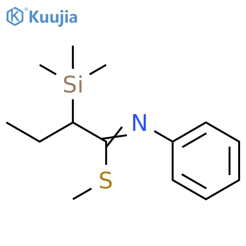 Butanimidothioic acid, N-phenyl-2-(trimethylsilyl)-, methyl ester structure
