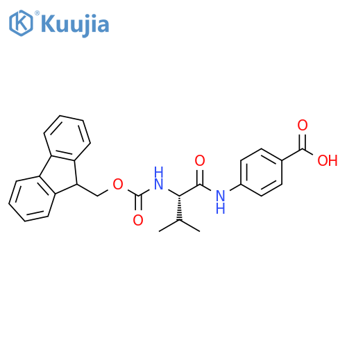 4-(2S)-2-({(9H-fluoren-9-yl)methoxycarbonyl}amino)-3-methylbutanamidobenzoic acid structure