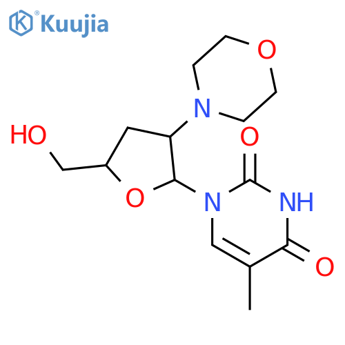 3'-deoxy-2'-morpholin-4-ylthymidine structure