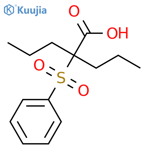 Pentanoic acid, 2-(phenylsulfonyl)-2-propyl- structure