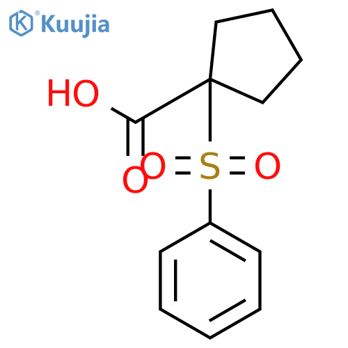 1-(benzenesulfonyl)cyclopentane-1-carboxylic acid structure