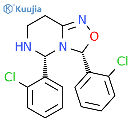 3H-[1,2,4]Oxadiazolo[4,3-c]pyrimidine,3,5-bis(2-chlorophenyl)-5,6,7,8-tetrahydro-, cis- structure