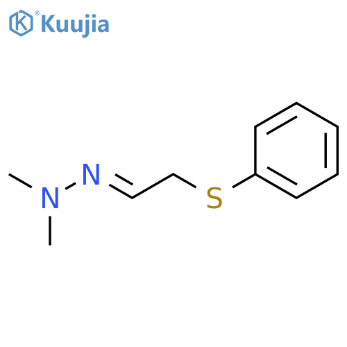 Acetaldehyde, (phenylthio)-, dimethylhydrazone structure