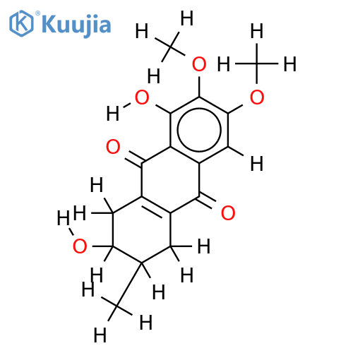 1,2,3,4-tetrahydro-3alpha,5-dihydroxy-6,7-dimethoxy-2beta-methylanthracene-9,10-dione structure
