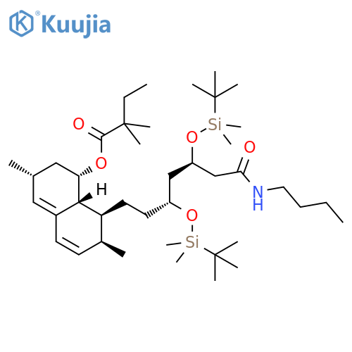 Butanoic acid, 2,2-dimethyl-, (1S,3R,7S,8S,8aR)-8-[(3R,5R)-7-(butylamino)-3,5-bis[[(1,1-dimethylethyl)dimethylsilyl]oxy]-7-oxoheptyl]-1,2,3,7,8,8a-hexahydro-3,7-dimethyl-1-naphthalenyl ester structure
