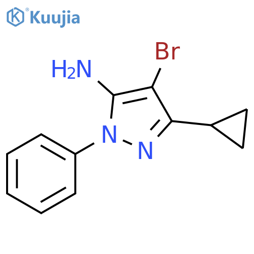 4-Bromo-5-cyclopropyl-2-phenyl-2H-pyrazol-3-ylamine structure