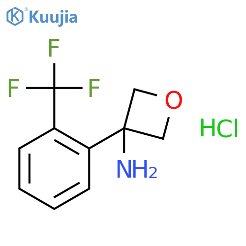 3-[2-(trifluoromethyl)phenyl]oxetan-3-amine hydrochloride structure