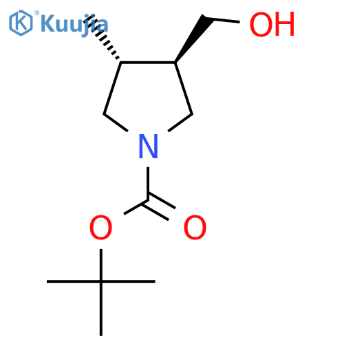Trans-tert-butyl 3-(hydroxymethyl)-4-methylpyrrolidine-1-carboxylate structure