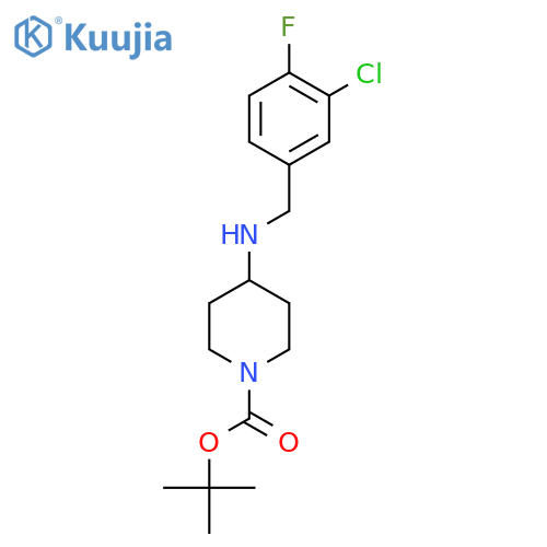 Tert-Butyl 4-(3-chloro-4-fluorobenzylamino)piperidine-1-carboxylate structure