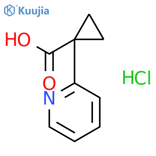 1-(pyridin-2-yl)cyclopropane-1-carboxylic acid hydrochloride structure