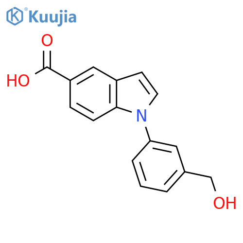 1-(3-Hydroxymethylphenyl)-1H-indole-5-carboxylic acid structure
