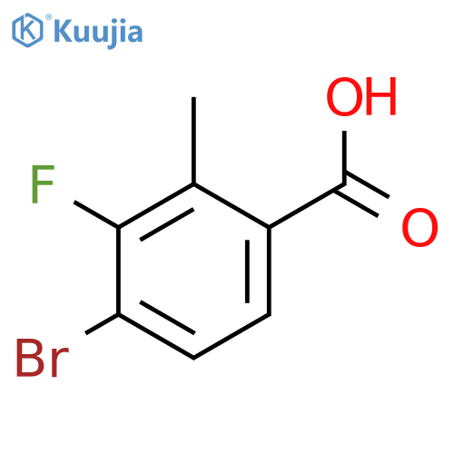 4-Bromo-3-fluoro-2-methylbenzoic acid structure