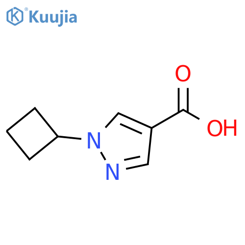 1-Cyclobutyl-1H-pyrazole-4-carboxylic acid structure
