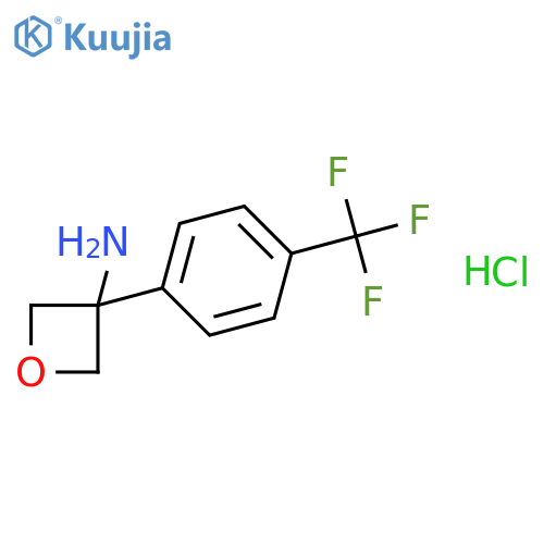 3-[4-(trifluoromethyl)phenyl]oxetan-3-amine;hydrochloride structure
