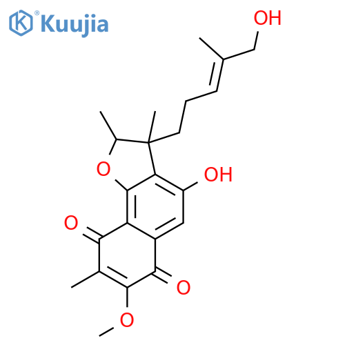 Naphtho[1,2-b]furan-6,9-dione,2,3-dihydro-4-hydroxy-3-[(3E)-5-hydroxy-4-methyl-3-penten-1-yl]-7-methoxy-2,3,8-trimethyl-,(2R,3R)- structure