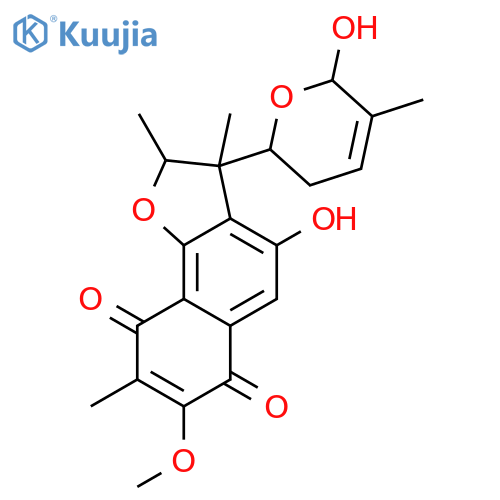 Naphtho[1,2-b]furan-6,9-dione,3-(3,6-dihydro-6-hydroxy-5-methyl-2H-pyran-2-yl)-2,3-dihydro-4-hydroxy-7-methoxy-2,3,8-trimethyl-(9CI) structure