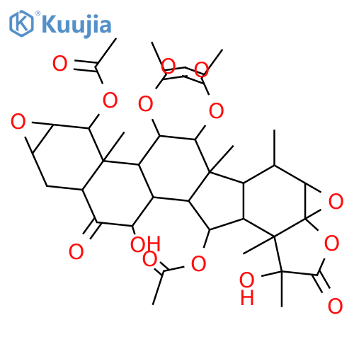 16,24-Cycloergostan-26-oic acid, 1,11,12,15-tetrakis(acetyloxy)-2,3:22,23-diepoxy-7,23,25-trihydroxy-6-oxo-, γ-lactone, (1α,2α,3α,5α,7β,11α,12α,15α,16α,22S,25S)- structure