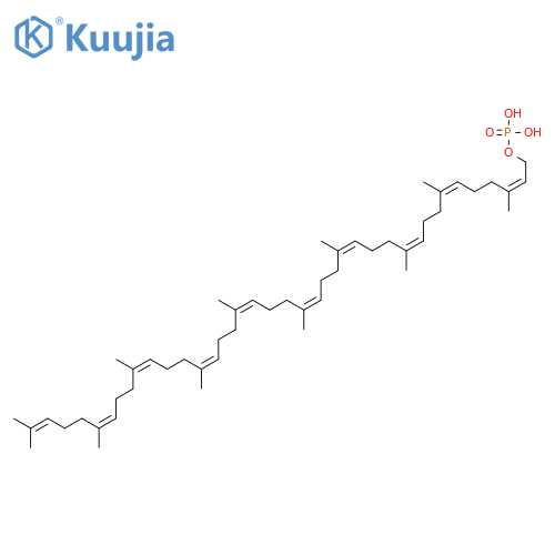 2,6,10,14,18,22,26,30,34,38-Tetracontadecaen-1-ol,3,7,11,15,19,23,27,31,35,39-decamethyl-, 1-(dihydrogen phosphate),(2Z,6Z,10Z,14Z,18Z,22Z,26Z,30Z,34Z)- structure