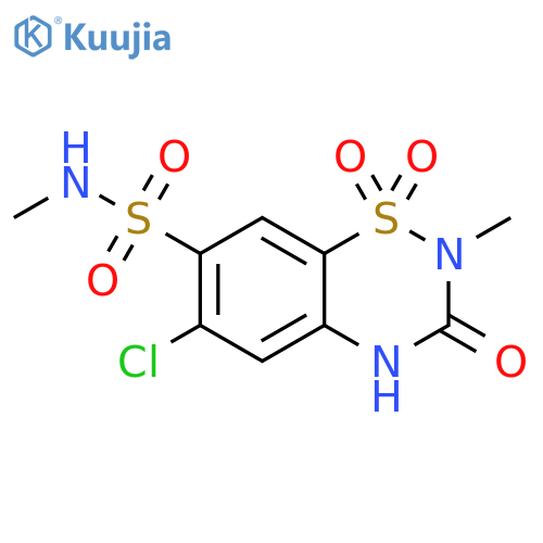 2H-1,2,4-Benzothiadiazine-7-sulfonamide, 6-chloro-3,4-dihydro-N,2-dimethyl-3-oxo-, 1,1-dioxide structure