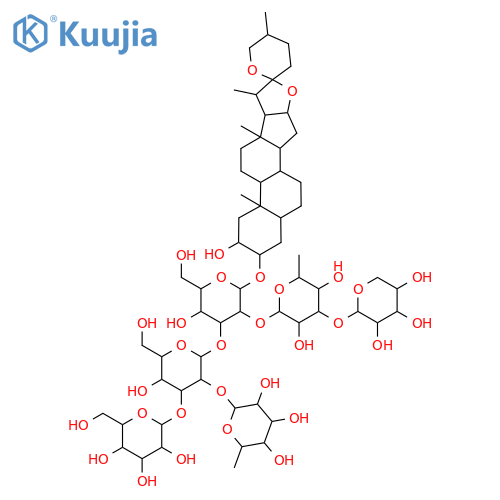 2-[2-[5-[3,5-Dihydroxy-6-methyl-4-(3,4,5-trihydroxyoxan-2-yl)oxyoxan-2-yl]oxy-3-hydroxy-2-(hydroxymethyl)-6-(15-hydroxy-5',7,9,13-tetramethylspiro[5-oxapentacyclo[10.8.0.02,9.04,8.013,18]icosane-6,2'-oxane]-16-yl)oxyoxan-4-yl]oxy-5-hydroxy-6-(hydroxymethyl)-4-[3,4,5-trihydroxy-6-(hydroxymethyl)oxan-2-yl]oxyoxan-3-yl]oxy-6-methyloxane-3,4,5-triol structure