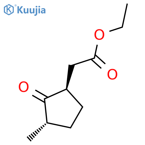 Cyclopentaneacetic acid, 3-methyl-2-oxo-, ethyl ester, (1R,3S)-rel- structure