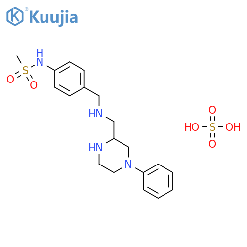 Methanesulfonamide,N-[4-[[[(4-phenyl-2-piperazinyl)methyl]amino]methyl]phenyl]-, sulfate(1:1) structure