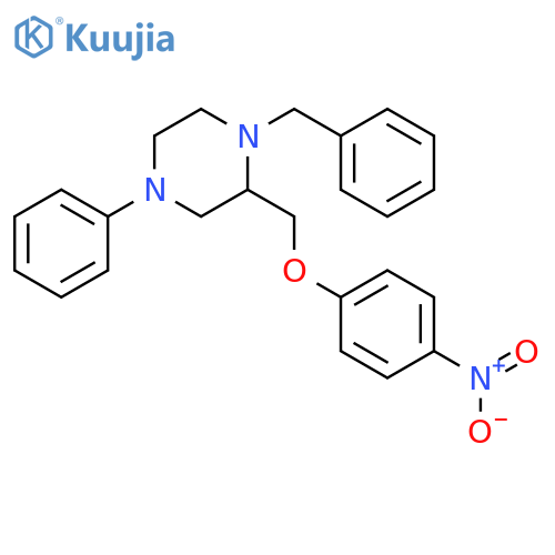 Piperazine, 2-[(4-nitrophenoxy)methyl]-4-phenyl-1-(phenylmethyl)- structure