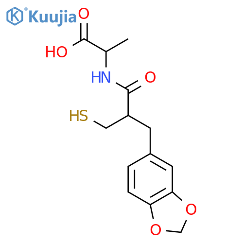 L-Alanine,N-[(2S)-3-(1,3-benzodioxol-5-yl)-2-(mercaptomethyl)-1-oxopropyl]- structure