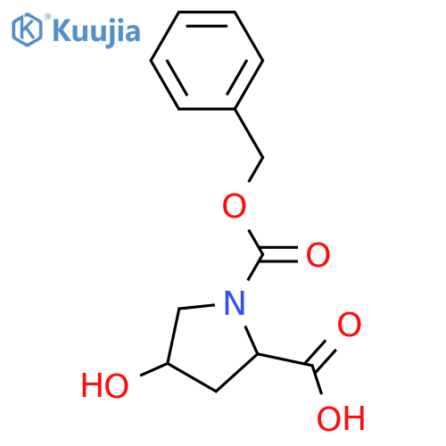 (2S,4R)-1-[(benzyloxy)carbonyl]-4-hydroxypyrrolidine-2-carboxylic acid structure